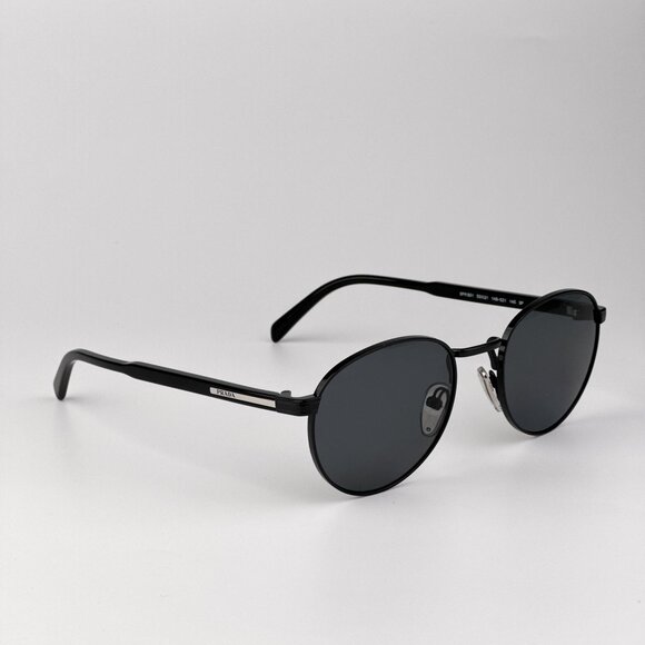 Prada PRB51S Polarized Sunglasses – Black Round Frame Black | Model 1AB5Z1 main image 5